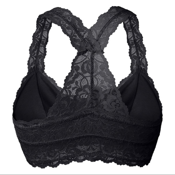 YIANNA Women Floral Lace Bralette Padded Breathable Sexy Racerback Lace Bra - Picture 3 of 3